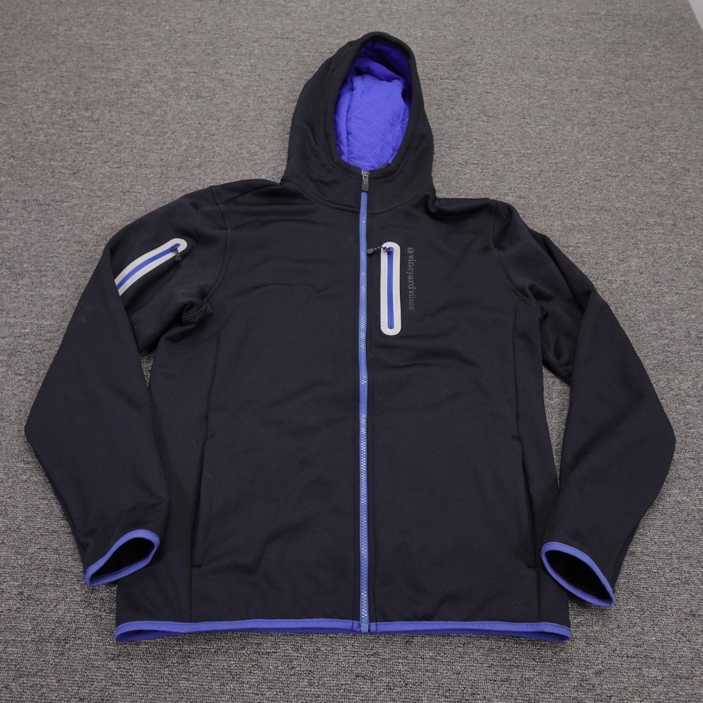 Vineyard Vines Sailing Tech Jacket Mens Medium Black Hooded Full Zip Softshell